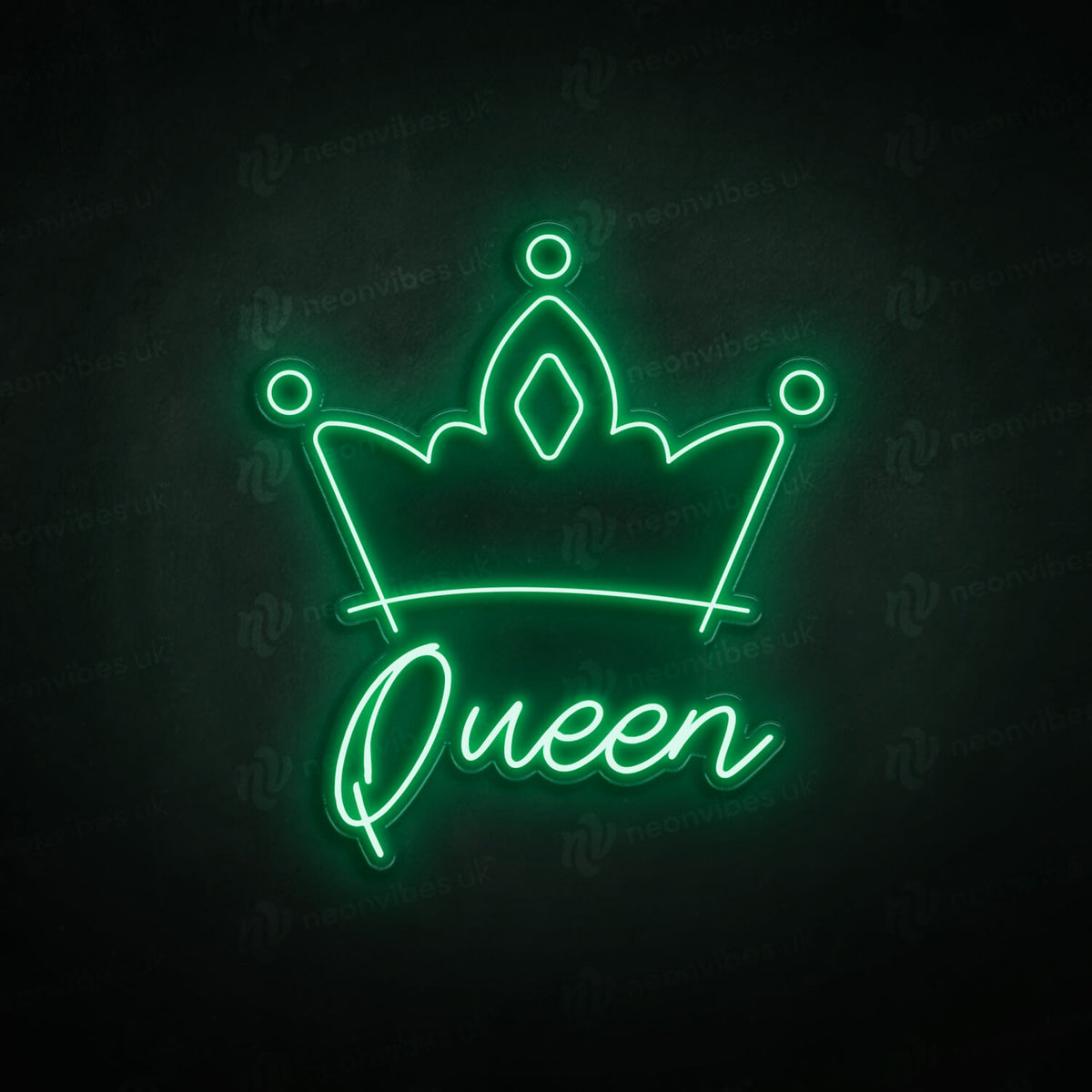 Queen and Crown neon sign