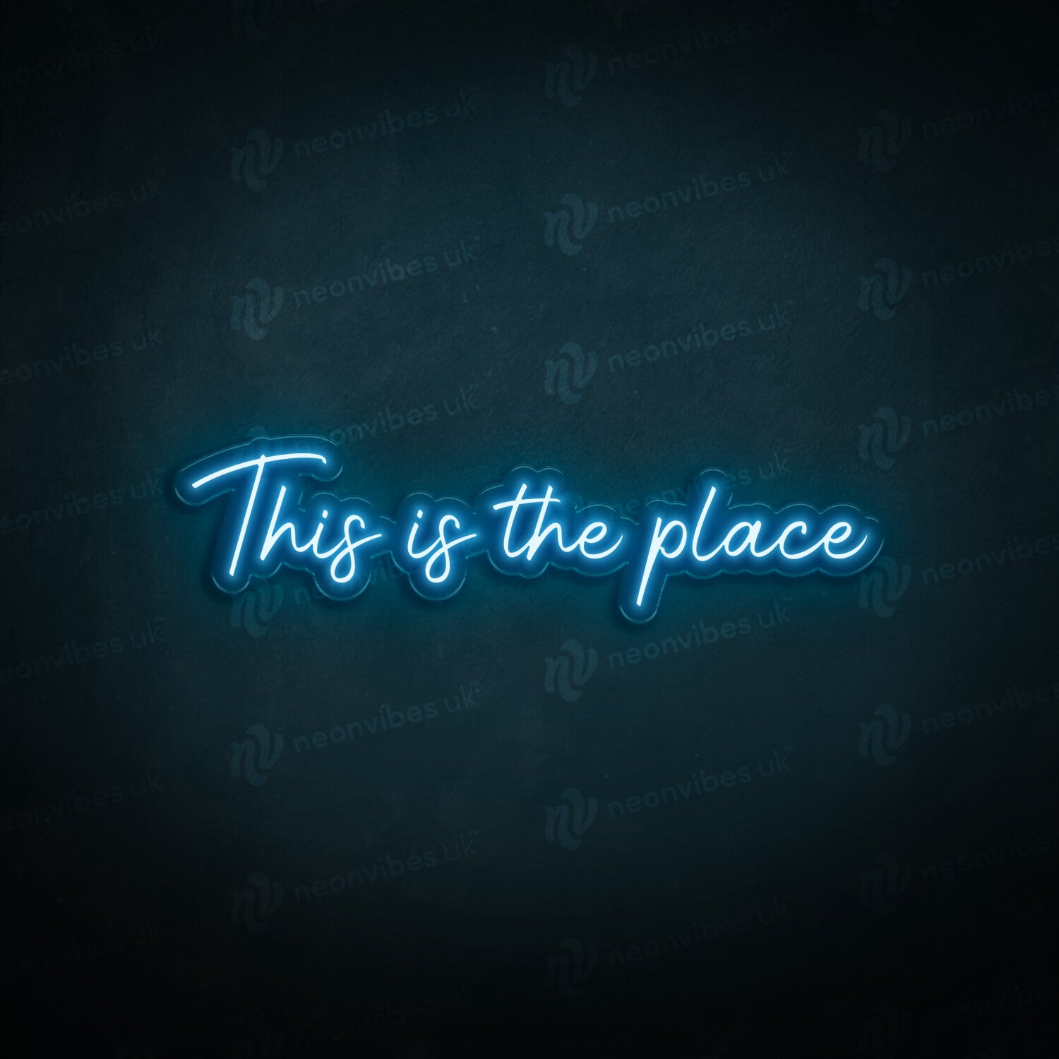 This is the place neon sign