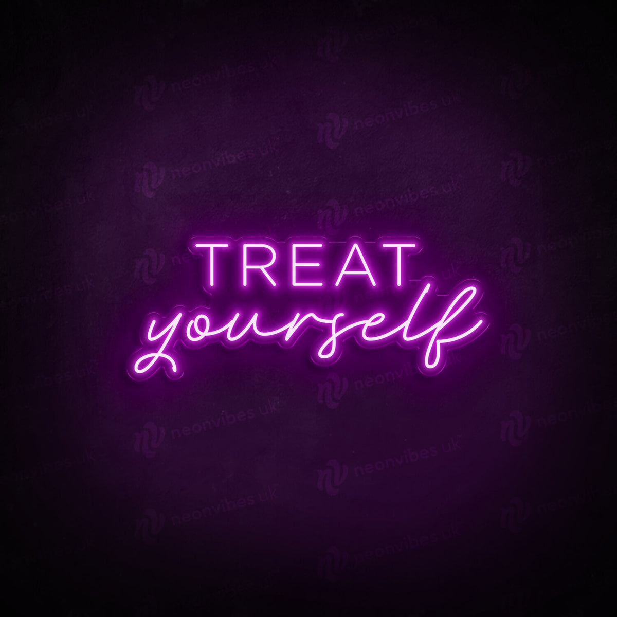 treat yourself neon sign