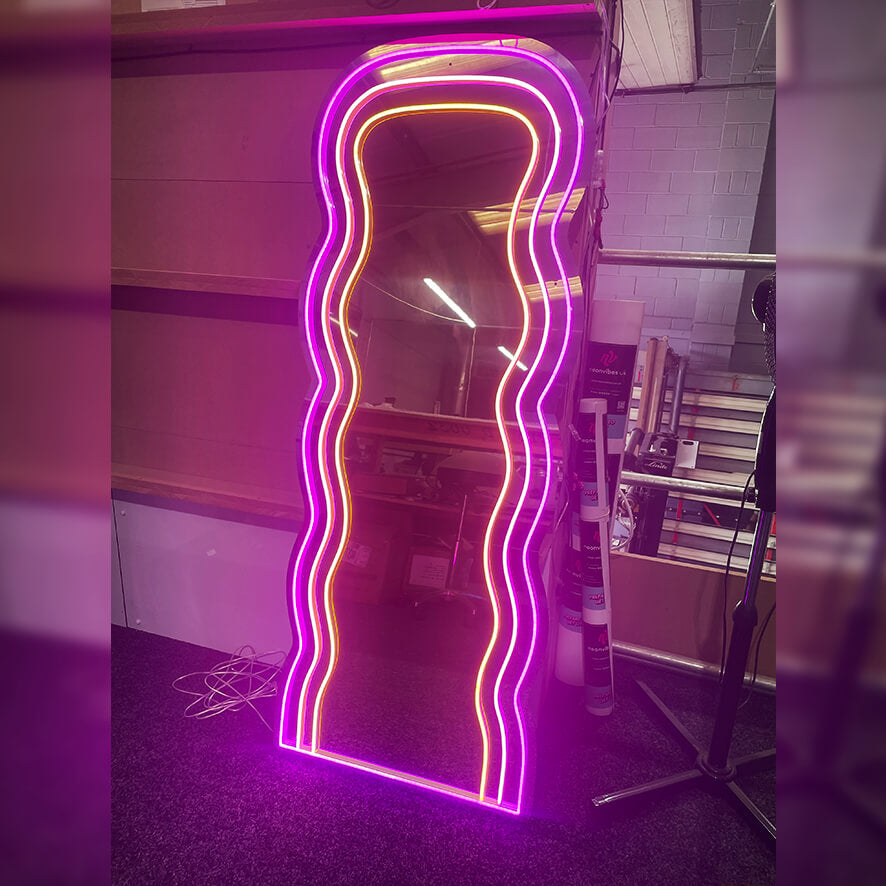 Wavy Mirror neon sign - Neon Vibes® neon signs