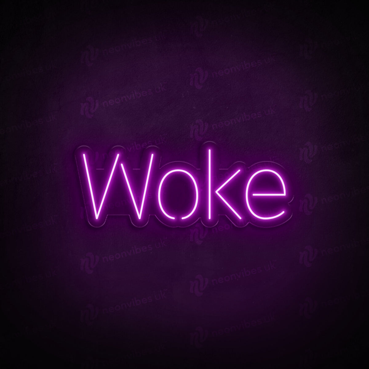 Woke neon sign