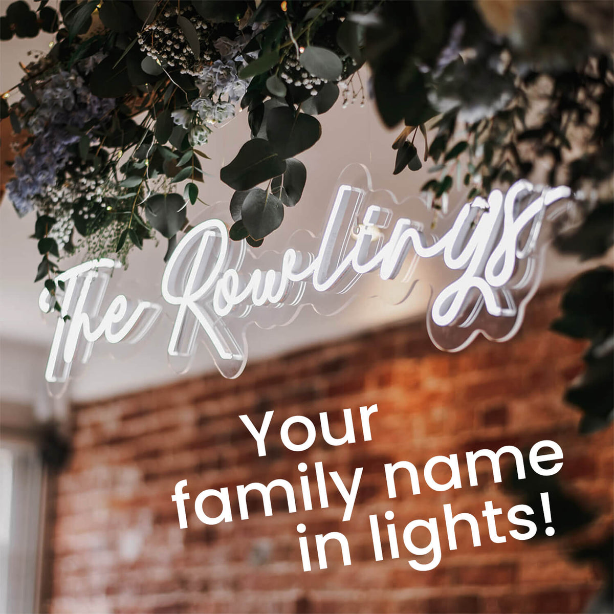 Personalised family name neon sign