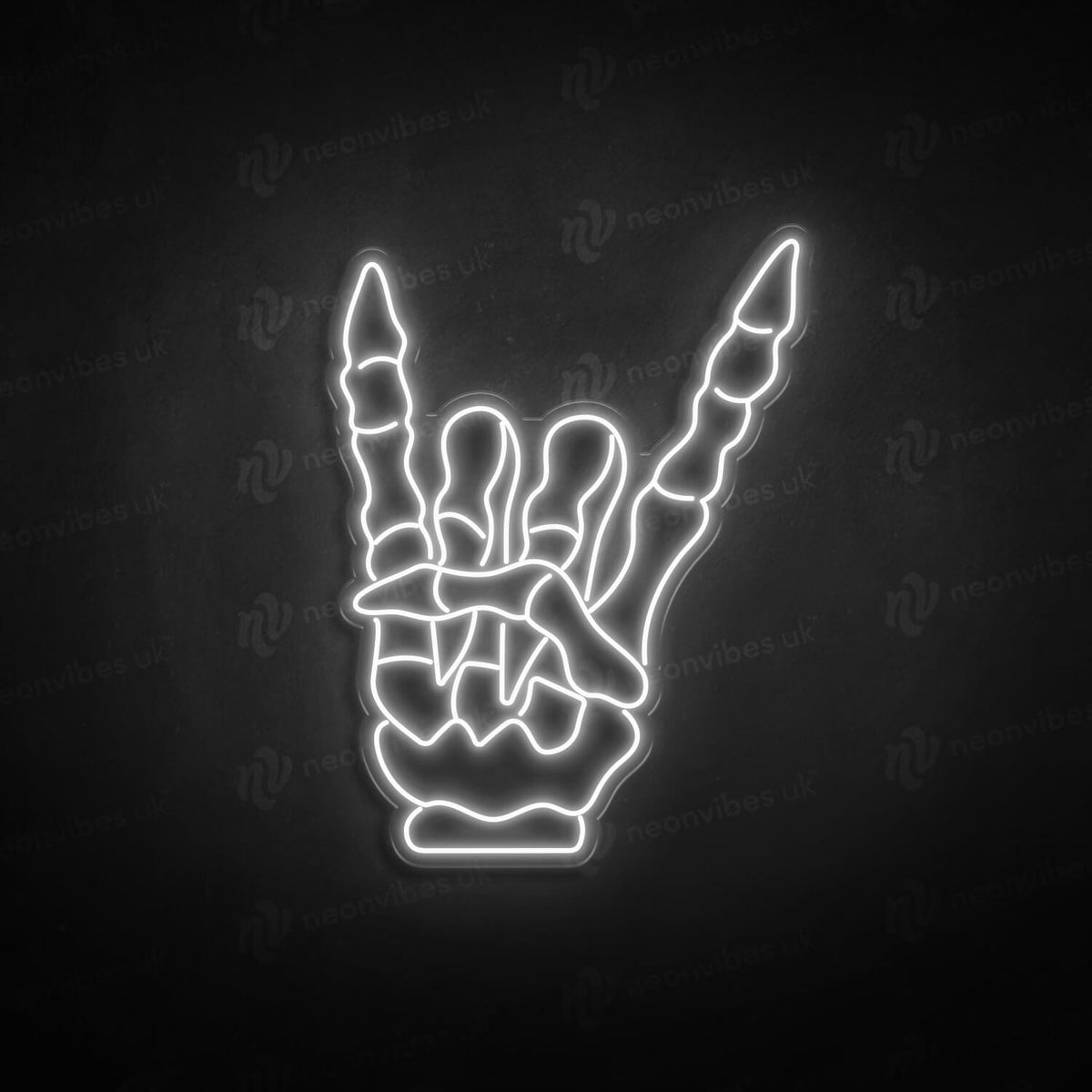 Skeleton Rock hand neon sign