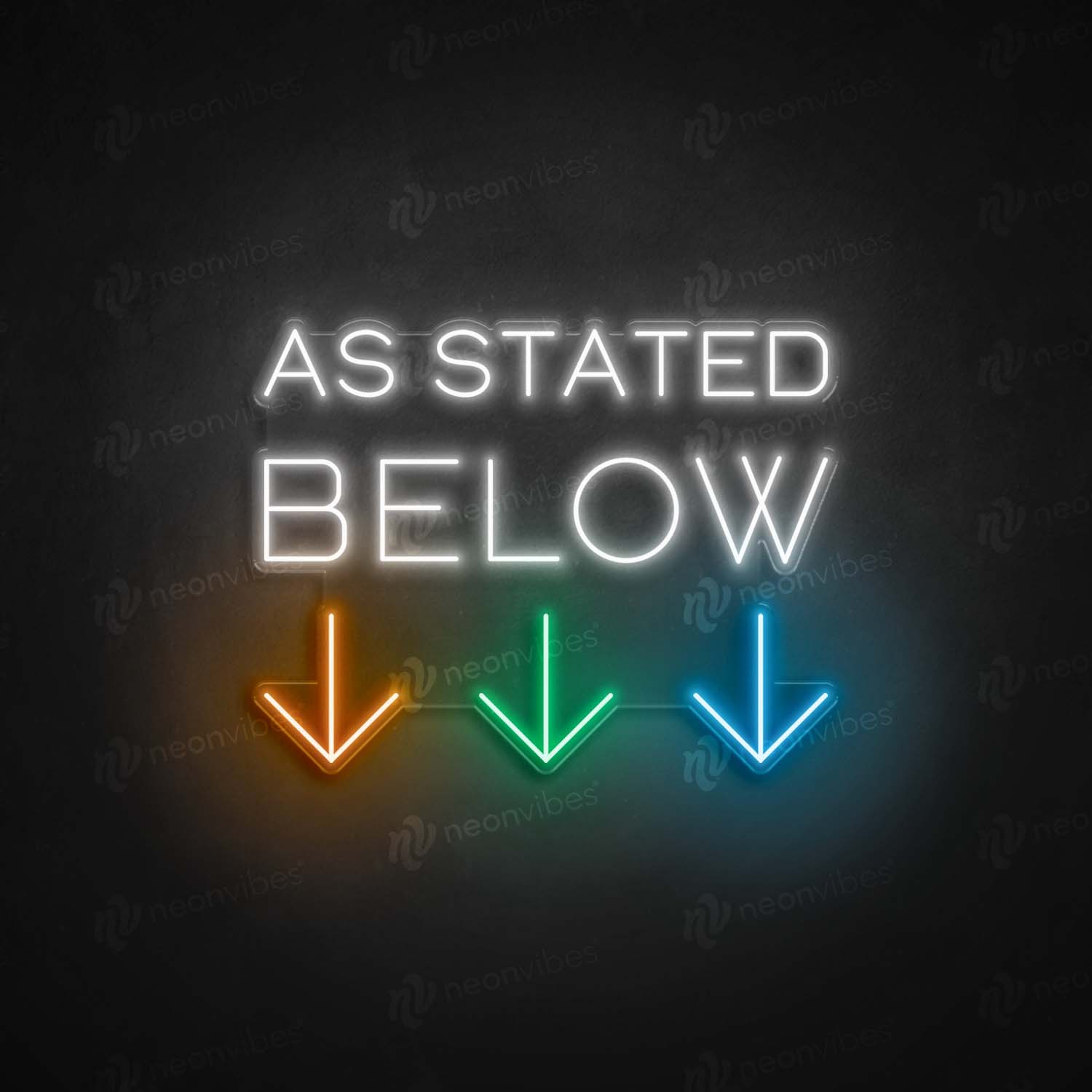 Below Me Sign As Stated Below neon sign - Neon Vibes® neon signs