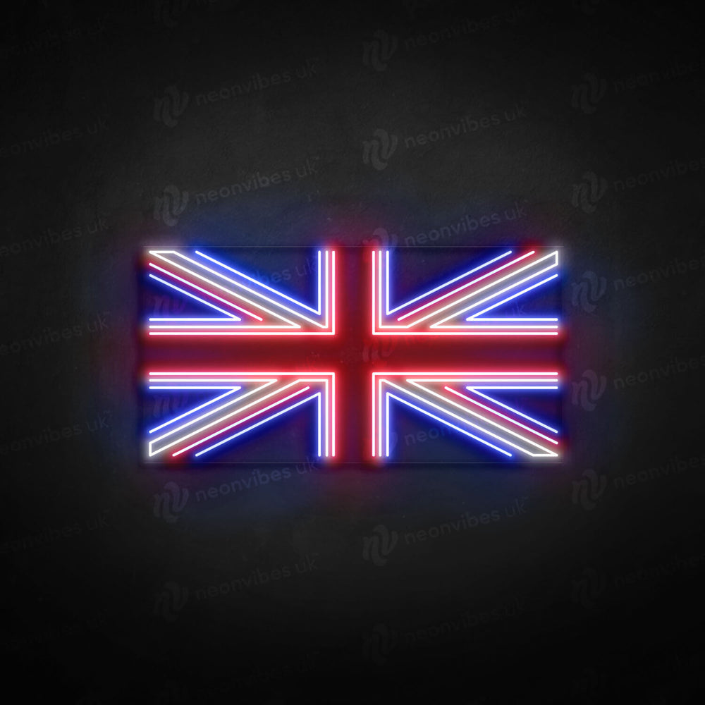 Union Jack flag neon sign
