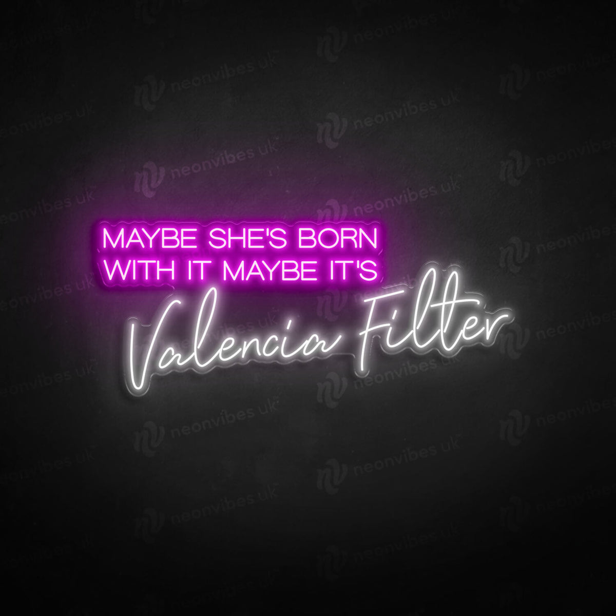 Valencia Filter neon sign