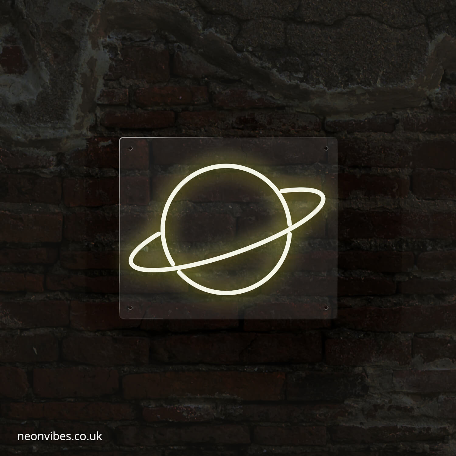 Saturn neon sign