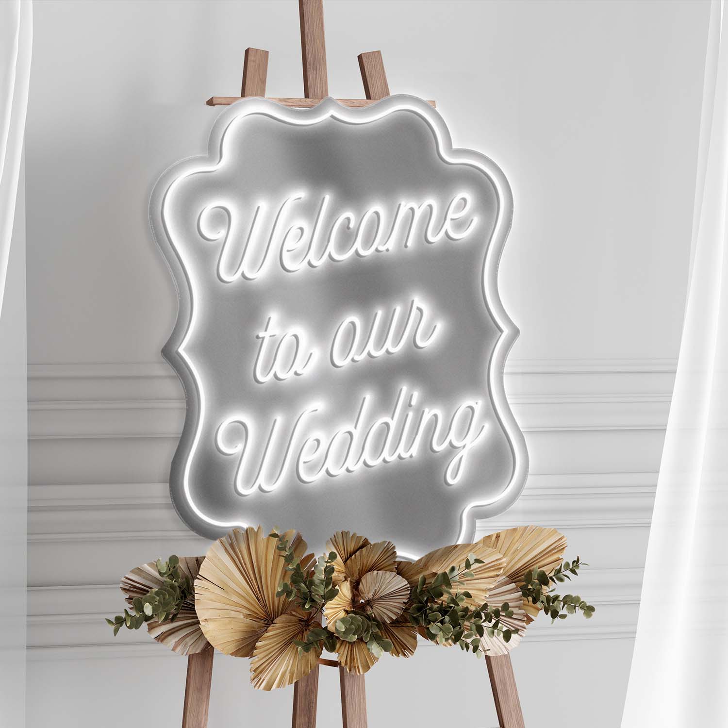 Welcome to our wedding neon sign
