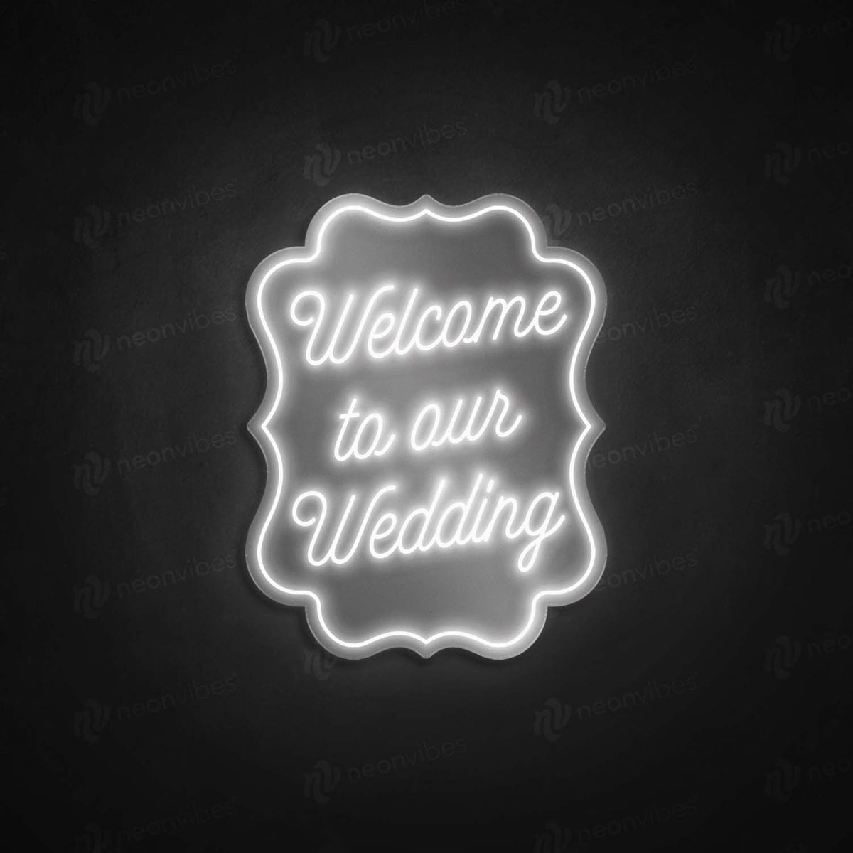 Welcome to our wedding neon sign