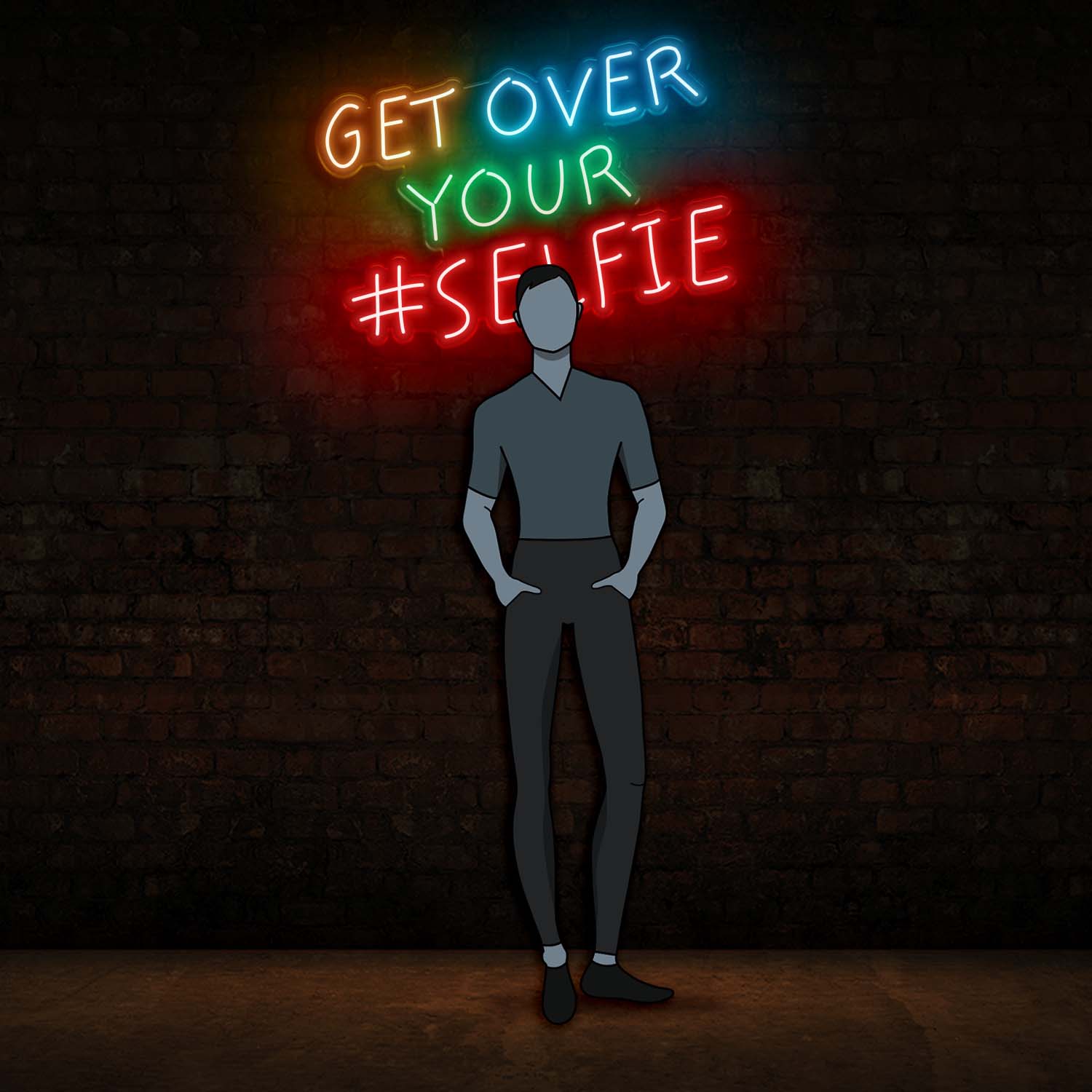 Get over your selfie neon sign